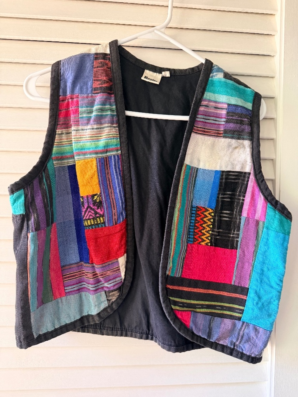 Multicolor Patchwork Boho HIppie Festival Maximalist Vest L
